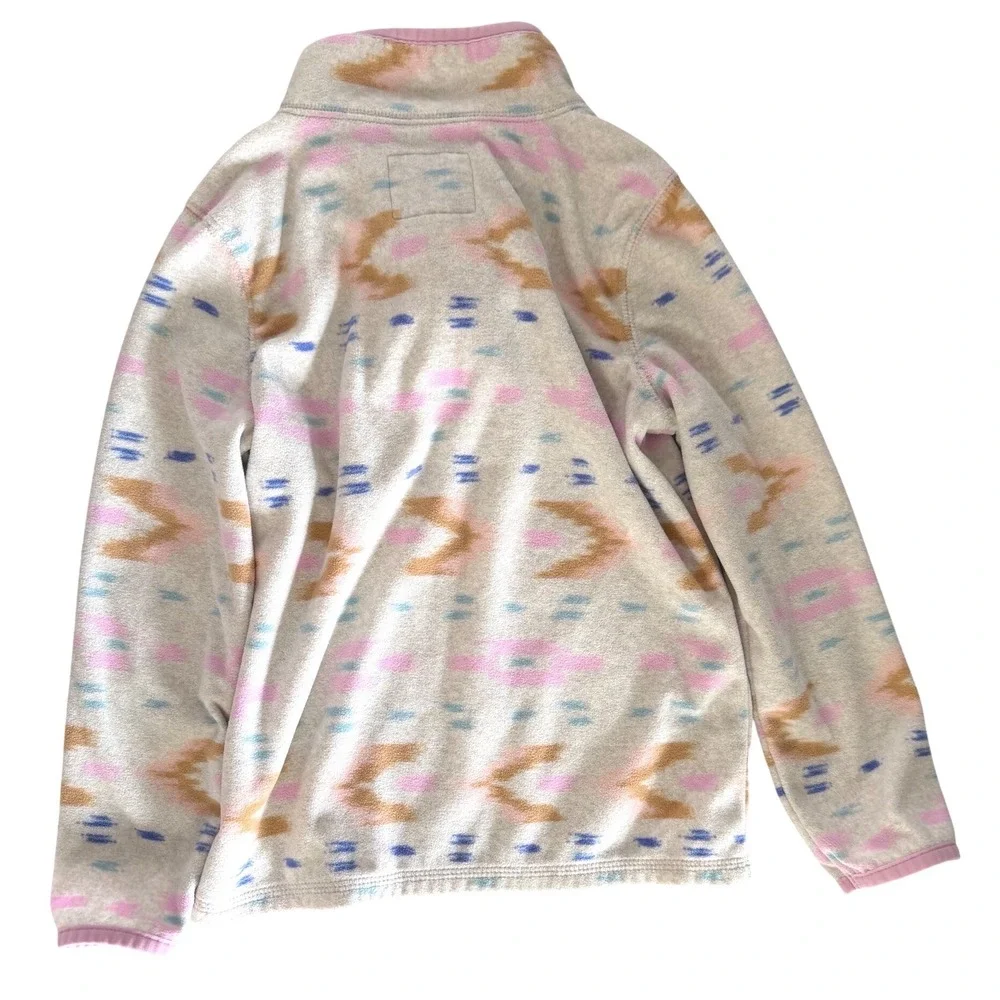 OshKosh Bgosh Kids Girls 6/6x Fleece Quarter Zip Pullover Southwestern Ikat Pink
